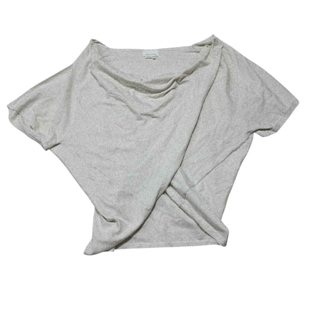 Anthropologie Surplus Knit Top Women One Size Cream Viscose Blend Short Sleeve